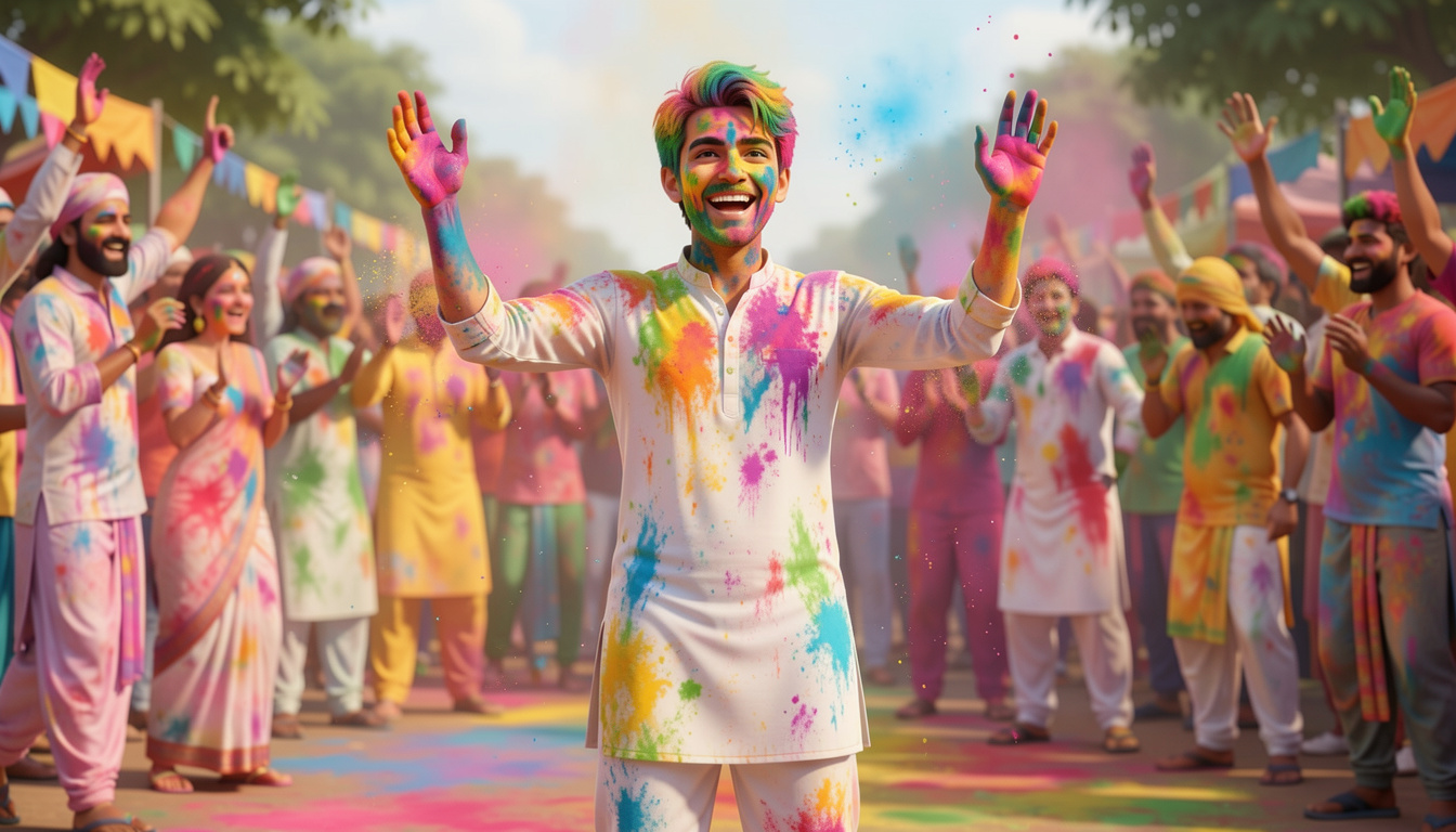 Holi 2026 AI Photo Prompts Celebrate the Festival of Colors with 3D Name Art