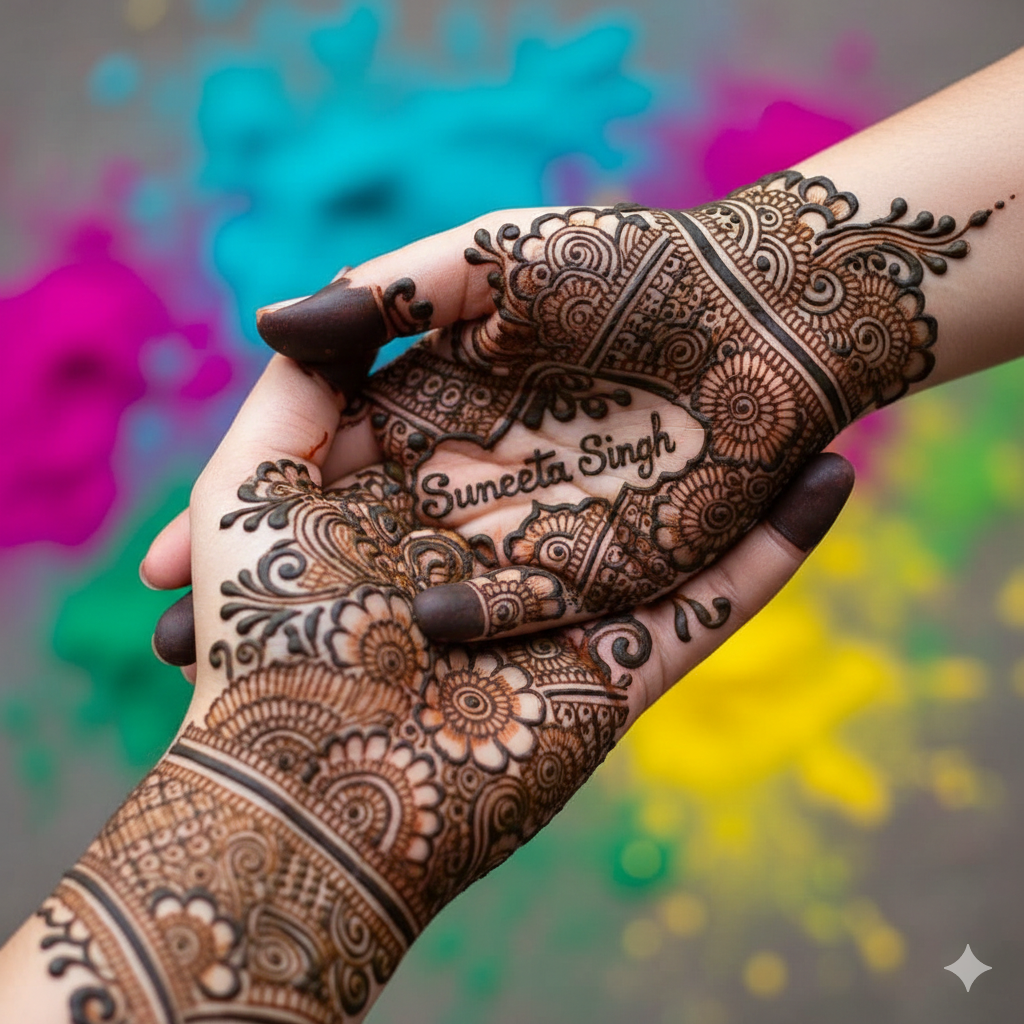 Holi Name Art AI Prompts 2026