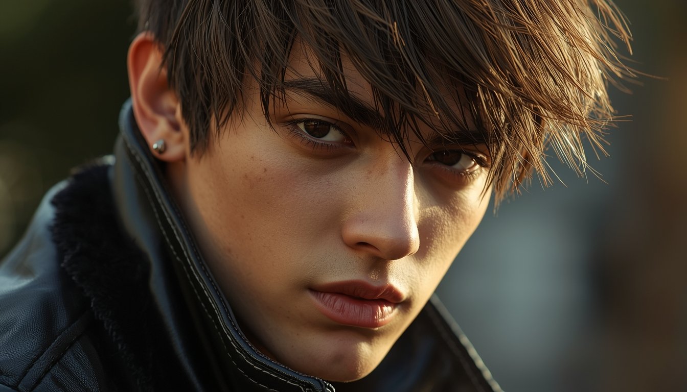 Wolf Cut AI Prompt Male