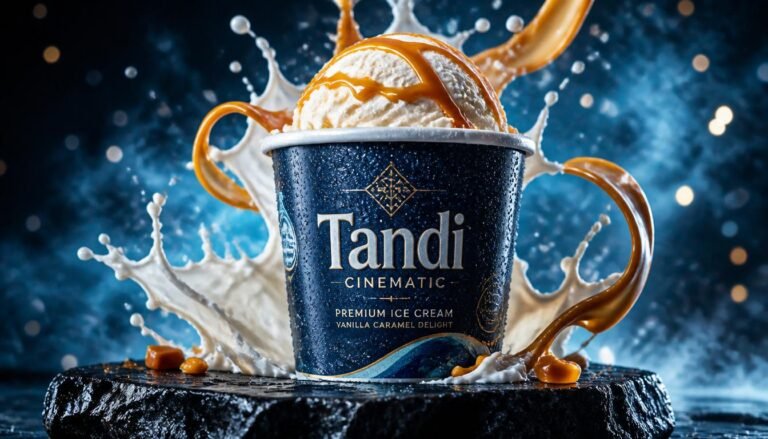 10 Premium Tandi Cinematic Ice Cream AI Prompts (8K Food Ad)
