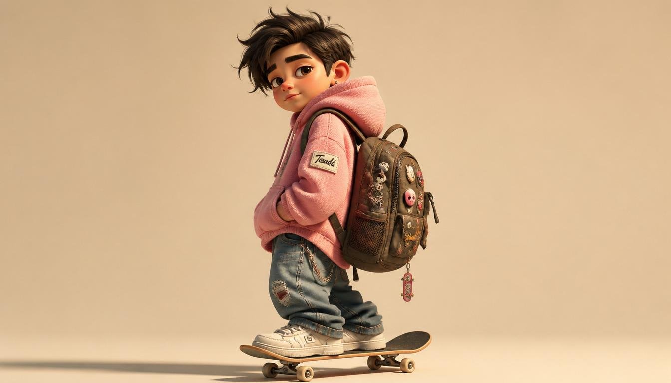 A sophisticated 3D character design illustration showcasing