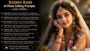 Viral Radha Rani AI Photo Editing Prompts (2026 Trend) / वायरल राधा रानी एआई फोटो एडिटिंग प्रॉम्ट्स