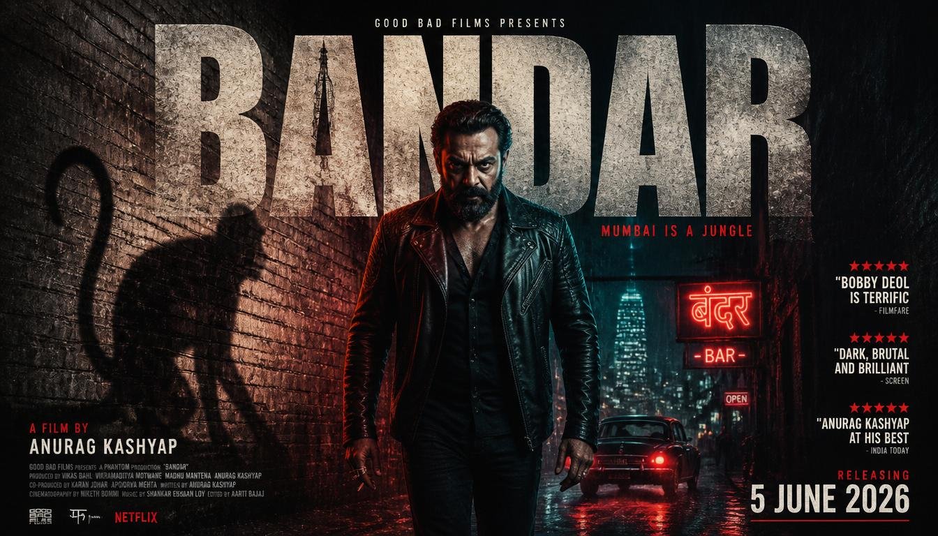 Anurag Kashyap’s ‘Bandar’ Movie Exclusive: 10+ High-End Thriller Poster AI Prompts