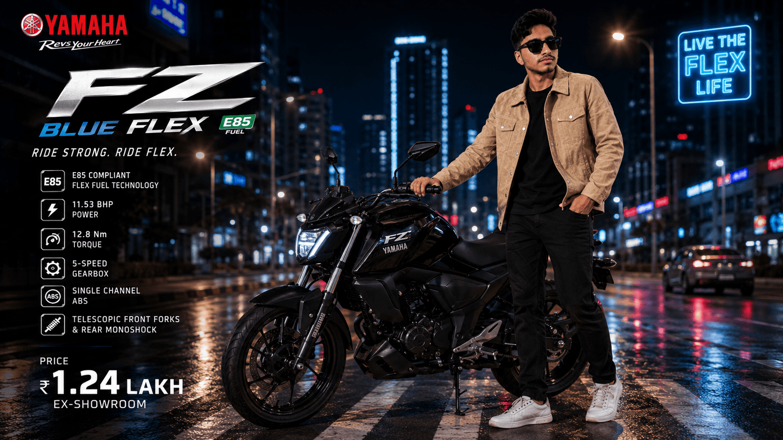 Cinematic AI Portraits: How to Feature Yourself with the Yamaha FZ Blue Flex